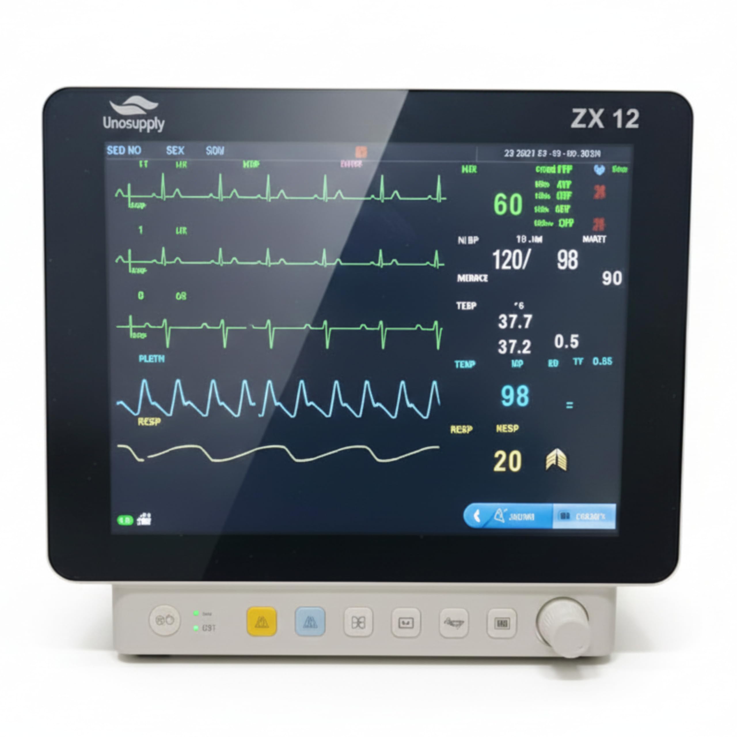 Nidek Multi-Parameter ZX 12 Patient Monitor Machine For Hospital